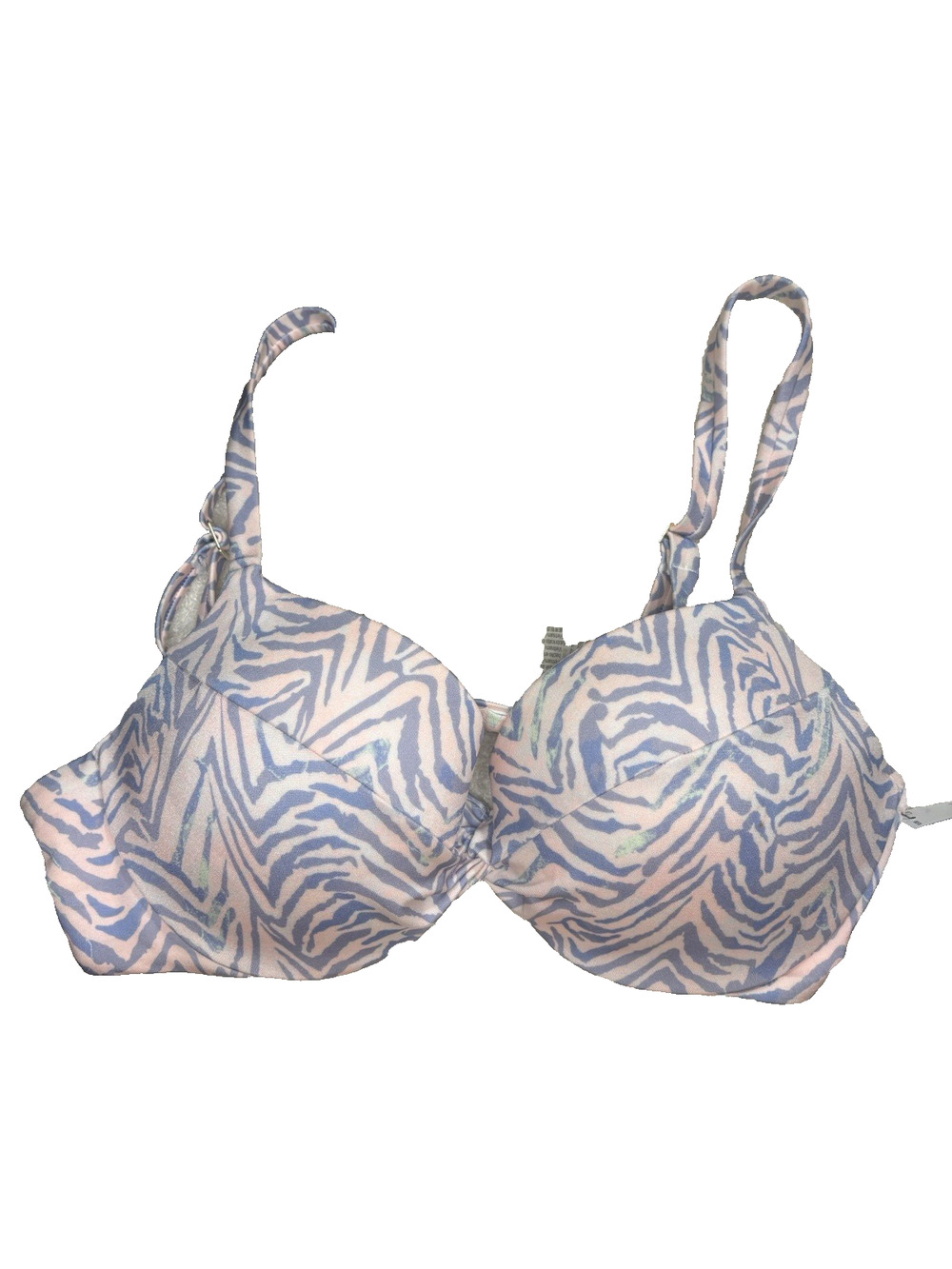 Victoria Secret Zebra Stripe Blue Lavender Underwire Bikini Top 34D NWT MSRP $50